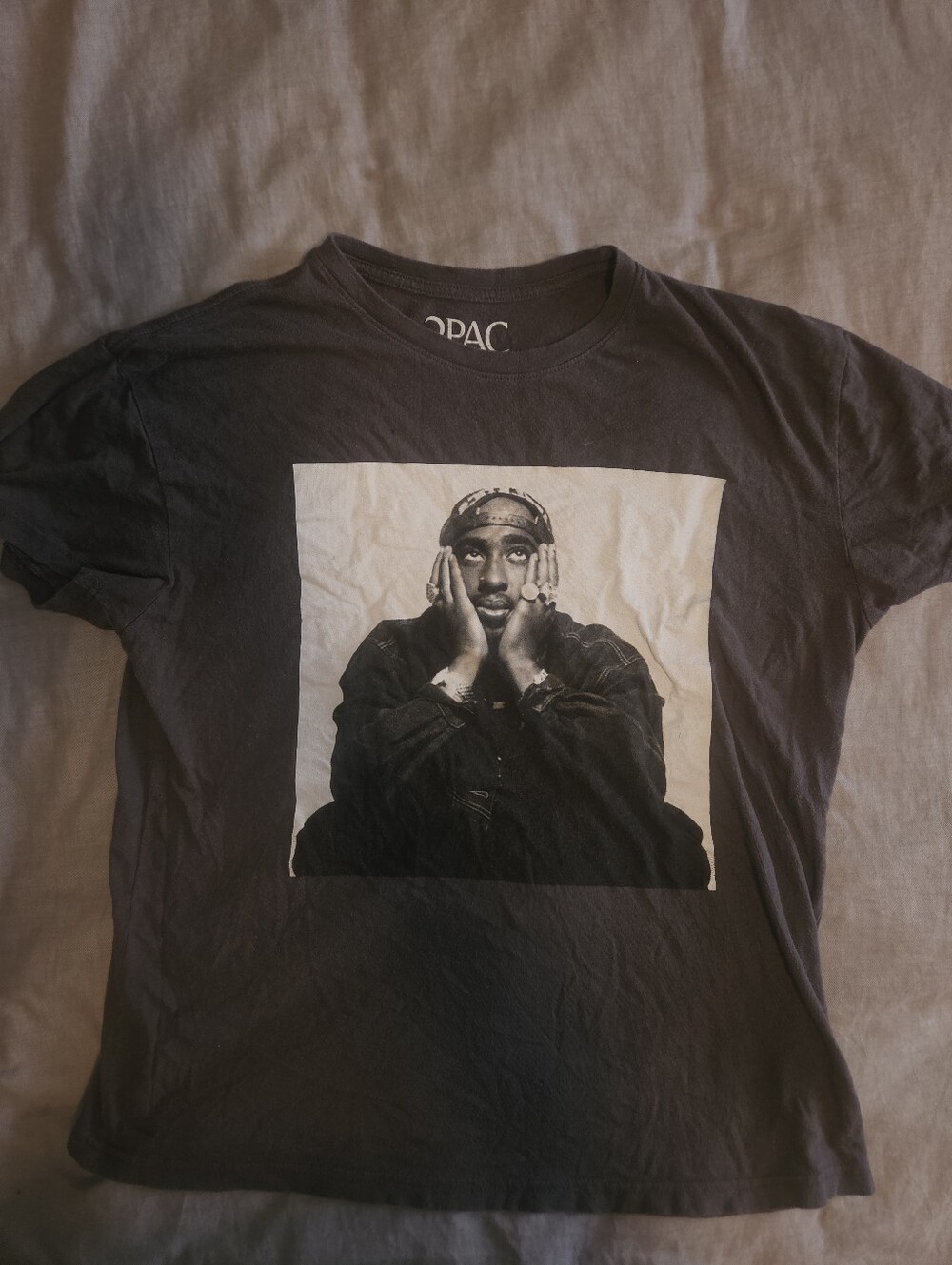Bravado Black and White Tupac Graphic Tee